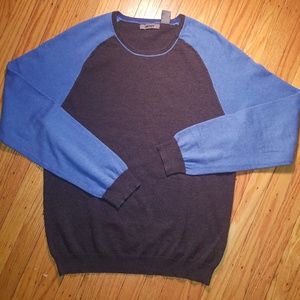 DKNY Men’s Pullover Sweater | Gray & Blue | Large